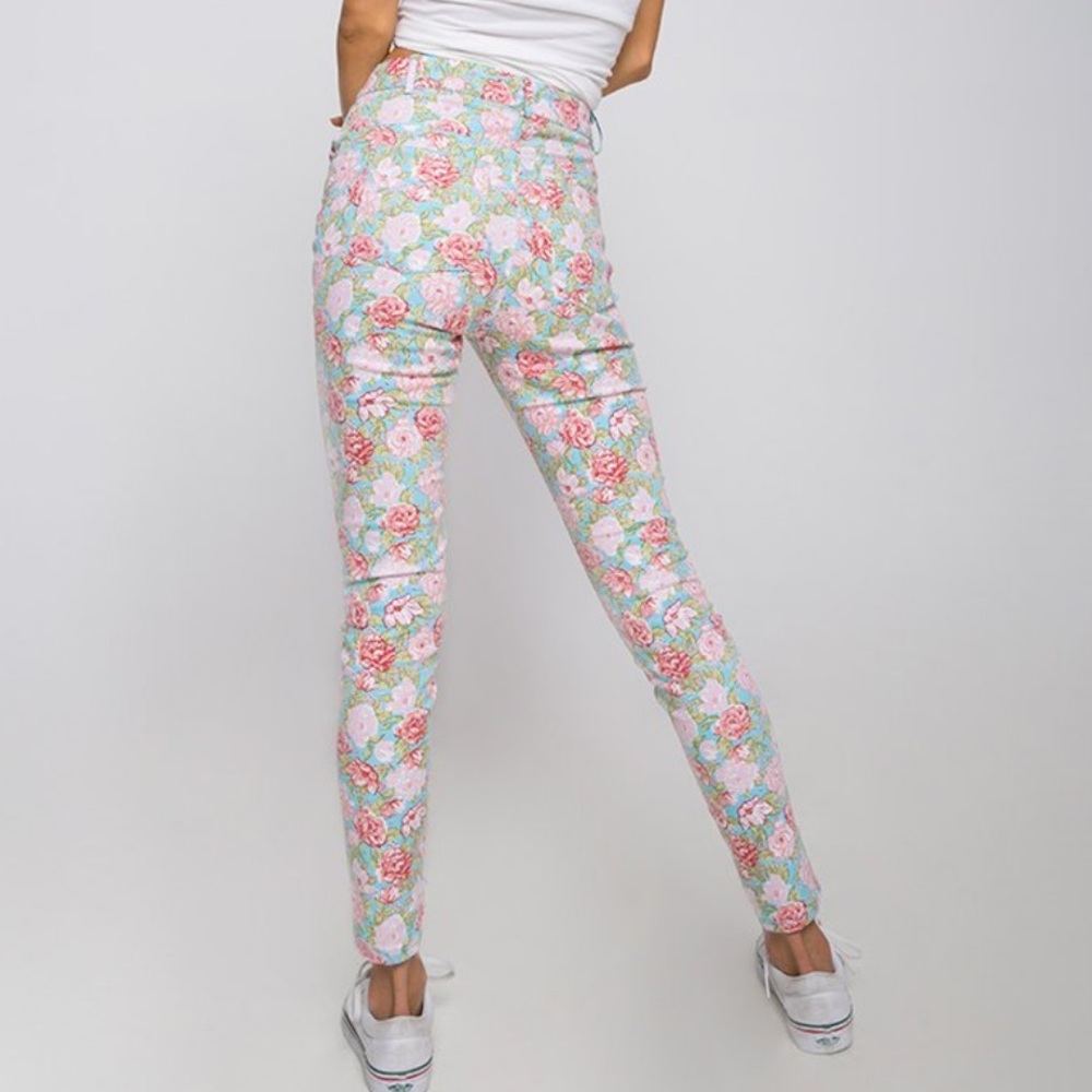MOTEL- Floral Skinny Jeans
